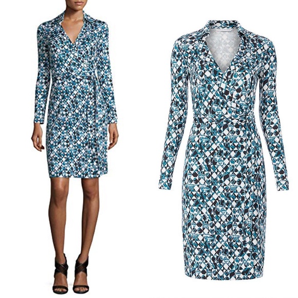 DVF New Jeanne Two Wrap Silk Dress Size 4 - Picture 5 of 7